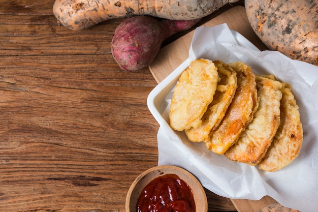 Patates douces frites Tempura de légumes