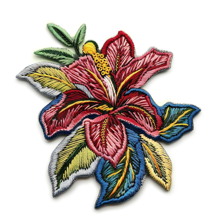 Photo patch de broderie isolé sur fond blanc