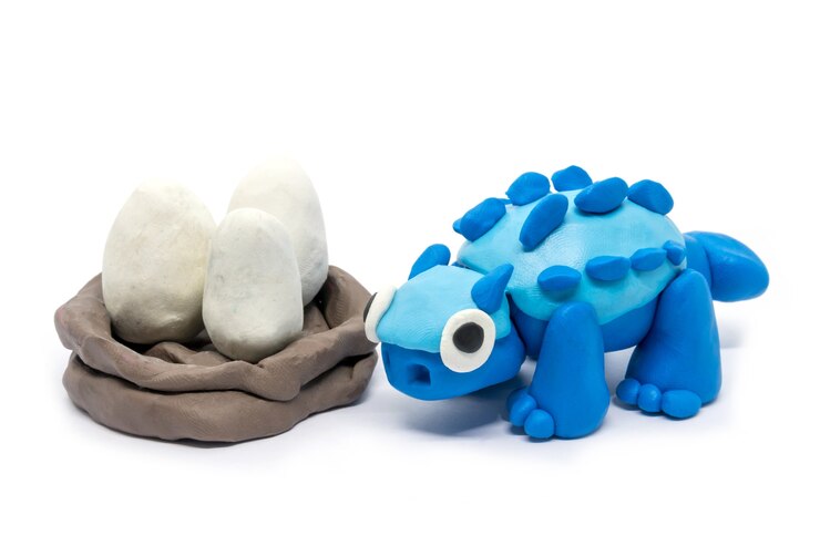 Photo pâte à modeler ankylosaurus o