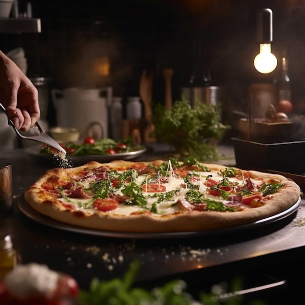 Pâte à pizza crue sur table dans la cuisine à la maison Concept de cuisine