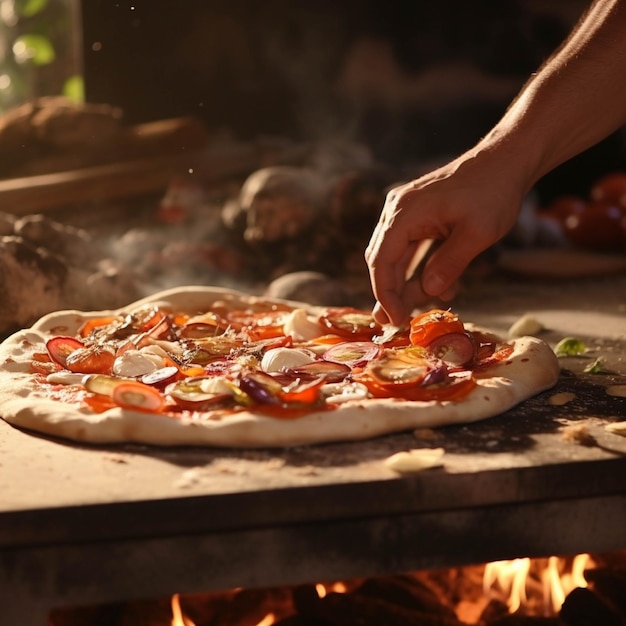 Pâte à pizza crue sur table dans la cuisine à la maison Concept de cuisine