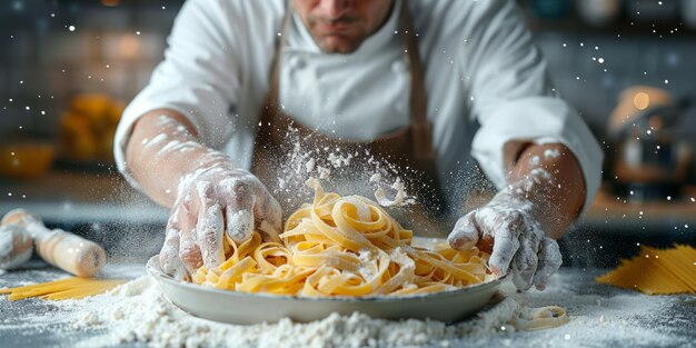 Photo les pâtes classiques sur le fond de la cuisine, le régime alimentaire et le concept alimentaire