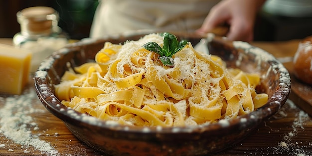 Photo les pâtes classiques sur le fond de la cuisine, le régime alimentaire et le concept alimentaire