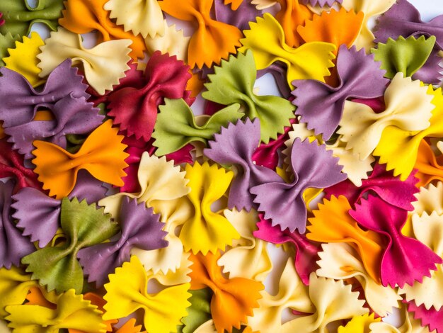 Pâtes farfalle séchées de couleur italienne un motif de fond