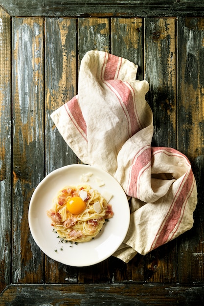 Pâtes italiennes carbonara