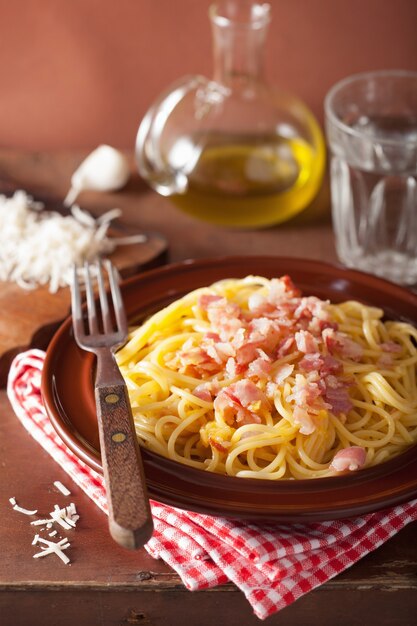 Pâtes italiennes spaghetti carbonara