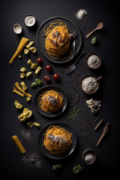 Pâtes de photographe culinaire IA générative