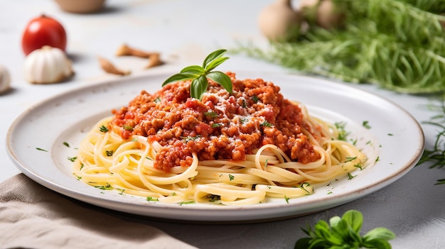 Pâtes à la sauce tomate et à la viande hachée