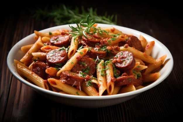 Pâtes à la saucisse aux tomates et aux herbes