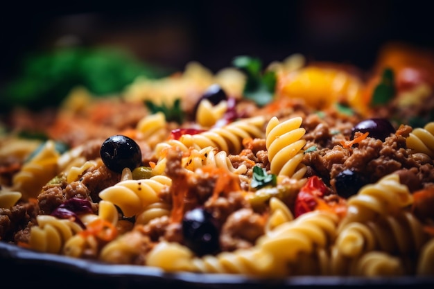 Pâtes Viande Légumes Repas Penne Frais Générer Ai