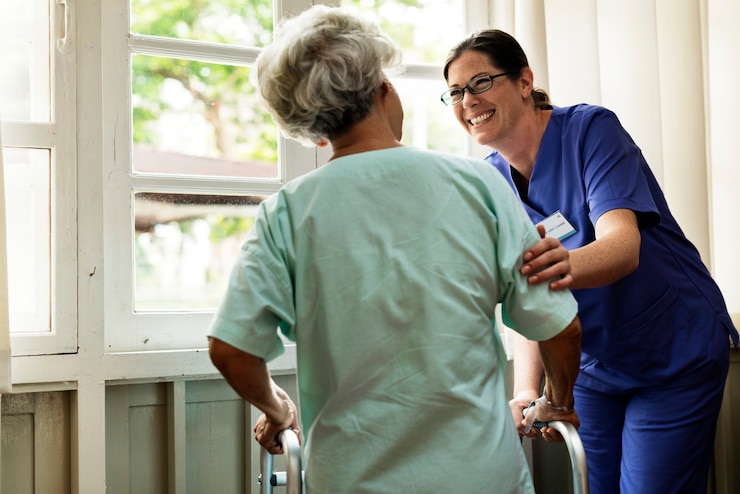 Photo un patient âgé à l'hôpital