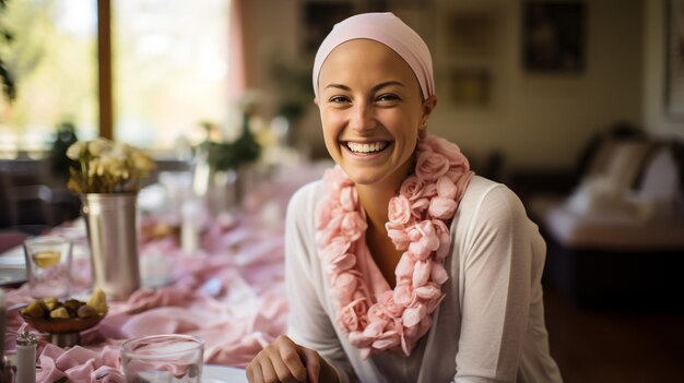 Photo un patient atteint de cancer regarde la caméra.