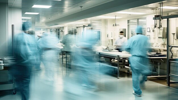 Photo patient de l'hôpital dans une pièce floue