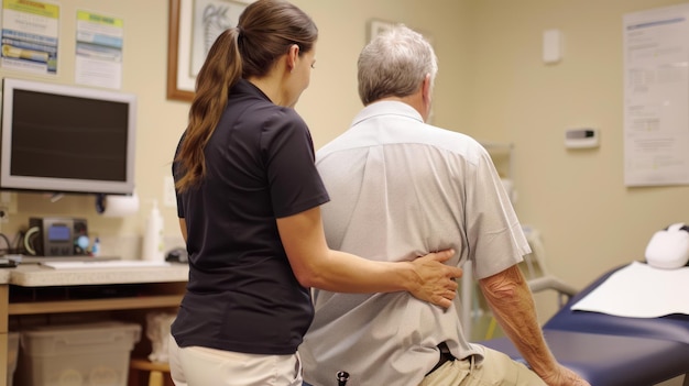 Un patient recevant une physiothérapie pour des maux de dos