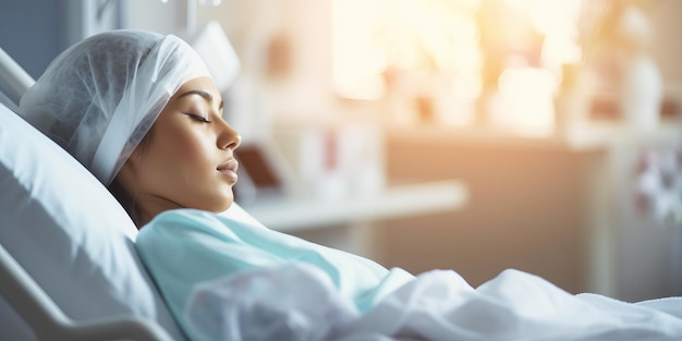 Un patient se repose dans un lit d'hôpital