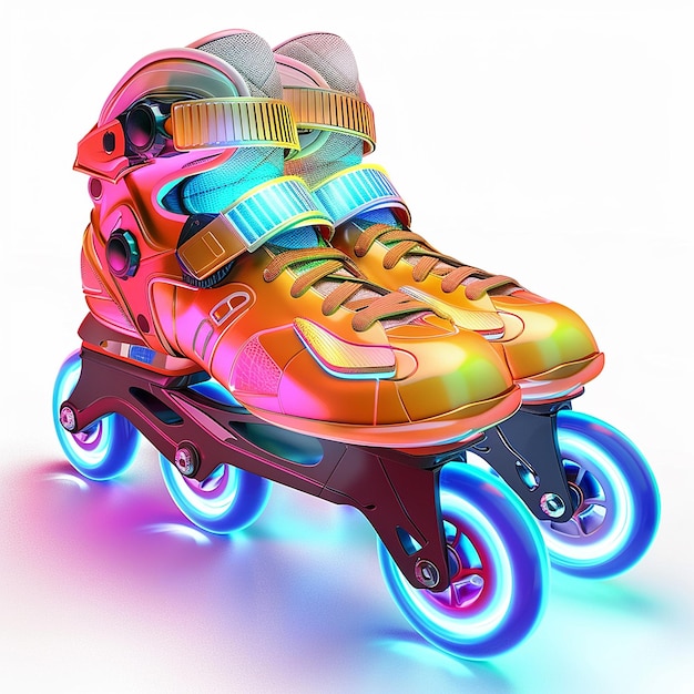 Photo un patin à roulettes coloré avec des roues dessus