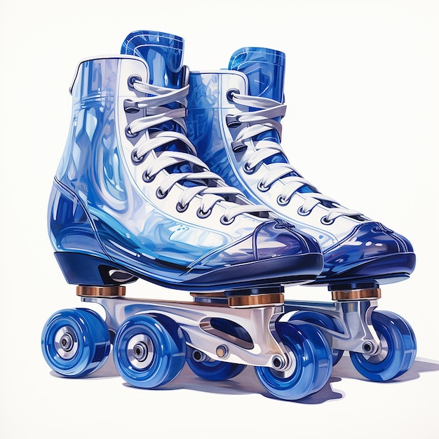 Patins à roulettes bleus normaux