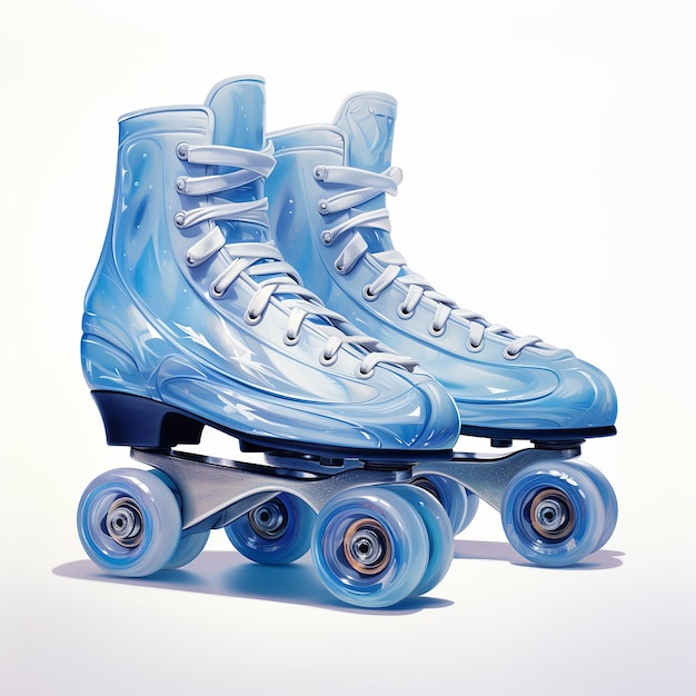 Patins à roulettes bleus normaux