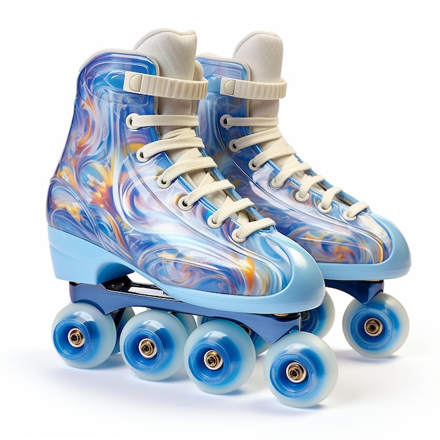 Patins à roulettes bleus normaux