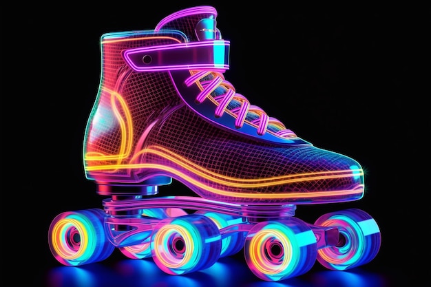 Patins à roulettes néon Disco sur patins à roulettes