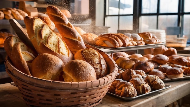 Pâtisserie du pain et de la pâtisserie savoureuse