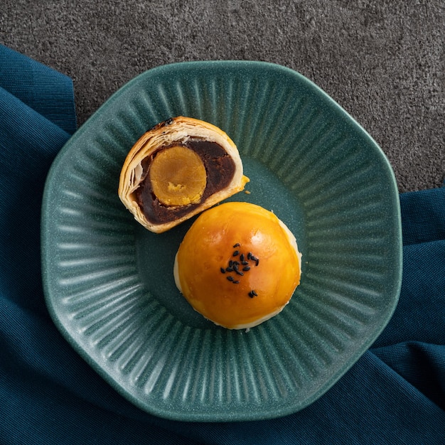 Pâtisserie de jaune de gâteau de lune pour les vacances du Festival de la mi-automne