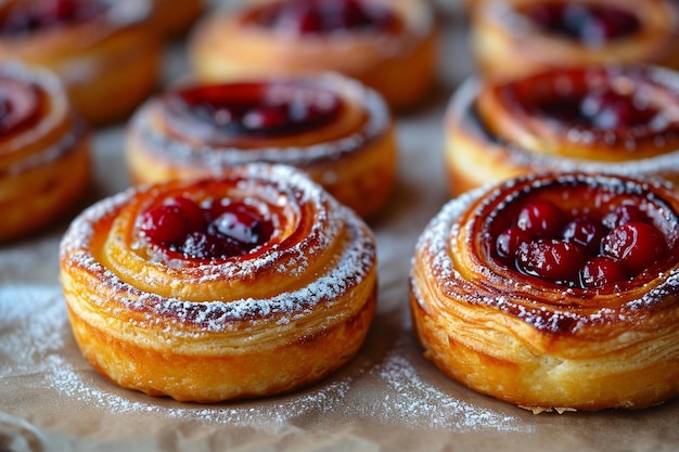 Pâtisserie maison sucrée en gros plan