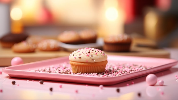 La pâtisserie sur un plateau