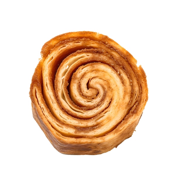 Une pâtisserie en spirale avec un fond blanc et un fond blanc.