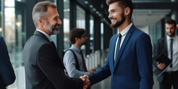 Le patron de l'employeur embauche un candidat après un entretien réussi