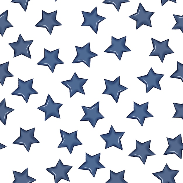 Patron d'illustration d'étoile bleue sur fond blanc Papier peint de fond tissu de bordure pour enfants