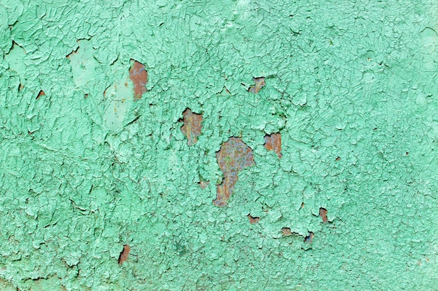 Photo patron de surface métallique peinte ancienne peinture de métal rouillé tons verts couleurs vives