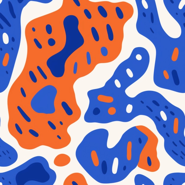 Patron de texture sans couture camouflage abstrait orange vif et bleu pour le fond et la décoration