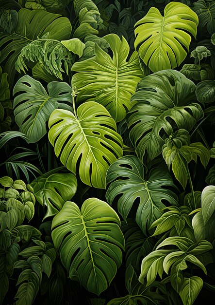 Photo patron vectoriel de plantes de feuillage botanique tropicale dans un style plat