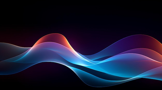 Pattern de mouvement d'onde abstrait sur papier peint de fond bleu foncé pour la technologie numérique AI Généré