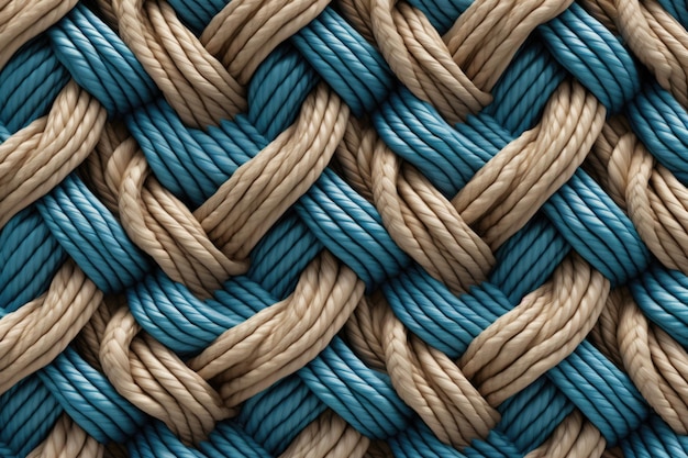 Pattern of ropes close up très détaillé des cordes carreaux arrière-plan sans couture génératif Ai