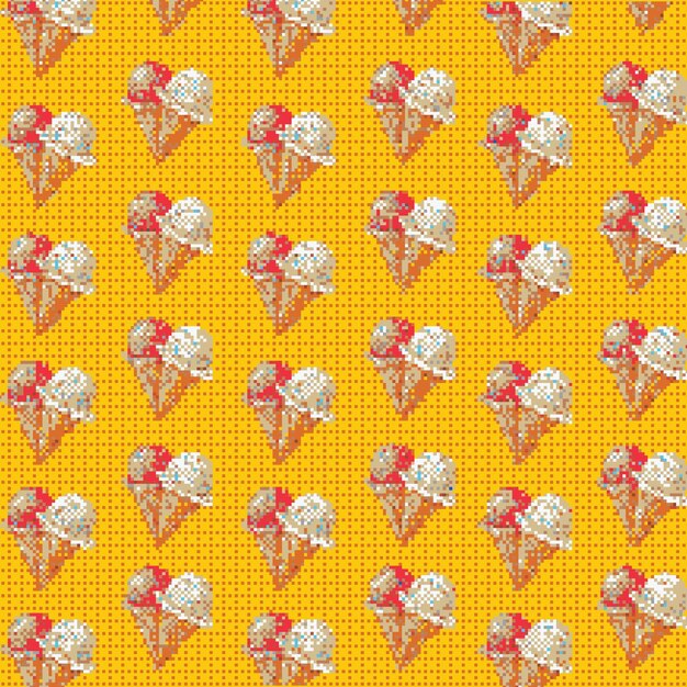 Pattern pixelé sur le thème de l'été