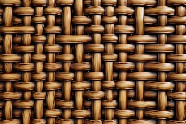 Pattern sans couture de canne de rattan isolé illustration générée par l'IA