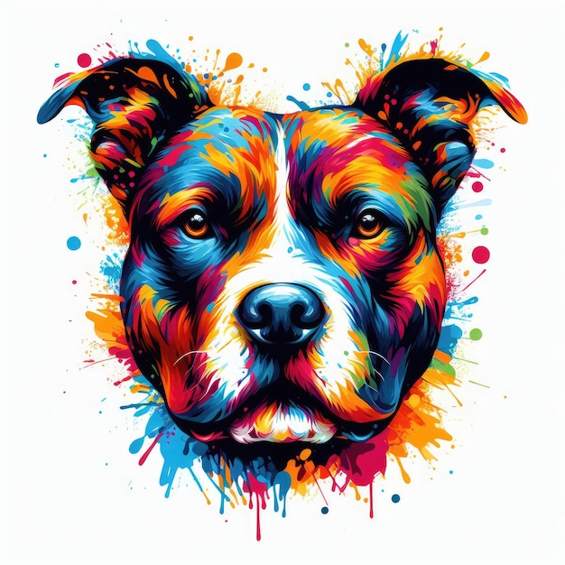 Des pattes de couleurs, des portraits de visages de chiens
