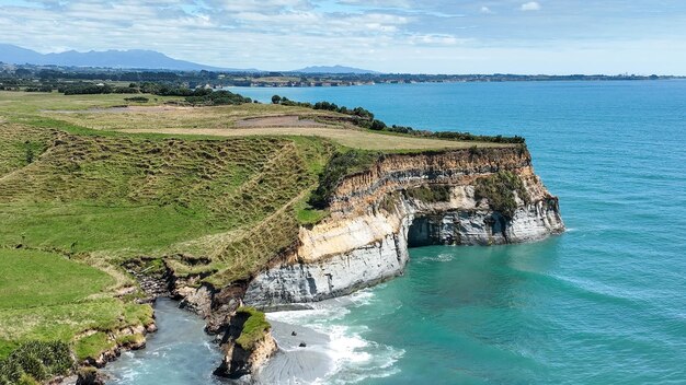 pâturages agricoles et pâturages sur la côte de Tranaki