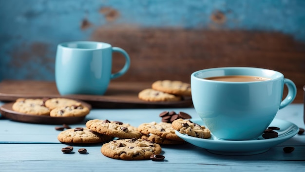 Photo pause-café douillette biscuits et café dans une harmonie minimaliste