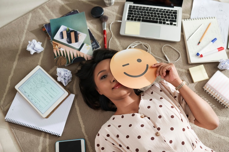 Photo pause drôle pendant l'étude