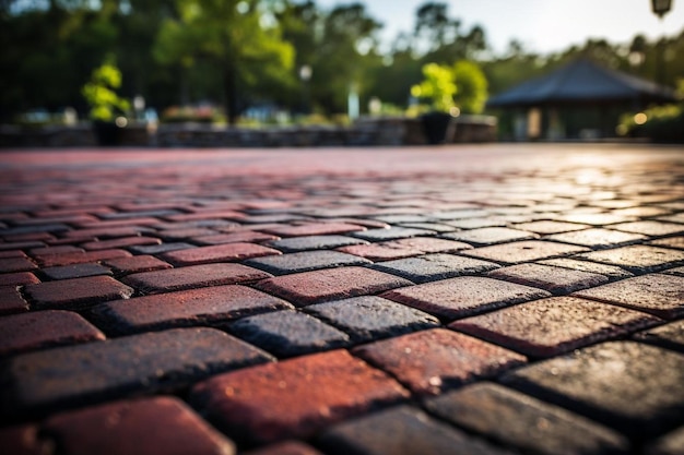 Paver créant une surface lisse pour un parking Paver photographie d'image