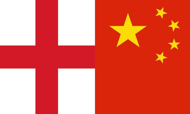 Pays du drapeau de l'Angleterre et de la Chine