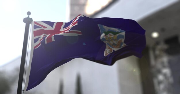 Pays du drapeau national des îles Falkland agitant le drapeau Illustration de la politique et de l'actualité