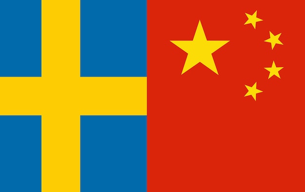 Pays du drapeau de la Suède et de la Chine