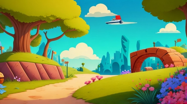 Le pays des merveilles des dessins animés explore les arrière-plans vibrants de l'animation