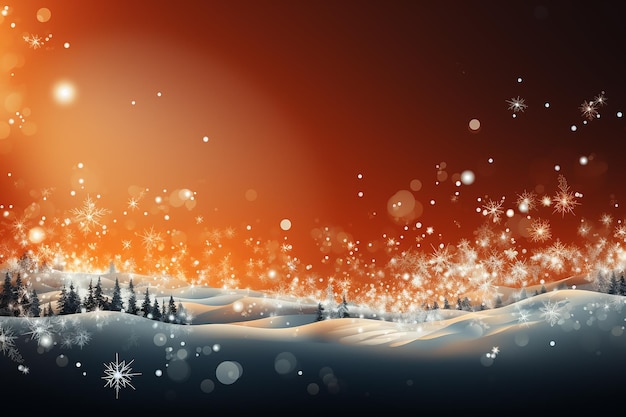 Un pays des merveilles d'hiver capricieux avec des lumières brillantes et de la neige étincelante générée par Ai