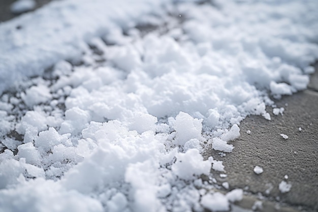 Photo le pays des merveilles d'hiver une capture rapprochée d'un trottoir recouvert de neige