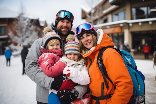 Photo le pays des merveilles d'hiver, la famille, la cabine, l'arrivée.